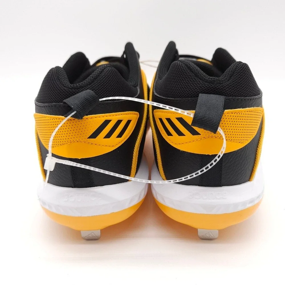 Adidas Men's 16 Black Yellow Icon‎ 6 Bounce Baseball Cleats Metal Spikes Shoes